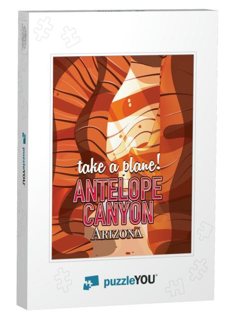 Antelope Canyon Travel Poster... Jigsaw Puzzle