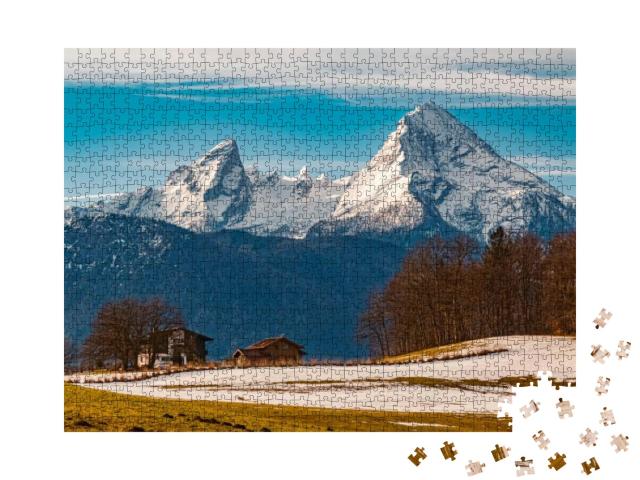 Beautiful Winter Landscape Near Berchtesgaden, Bavaria, G... Jigsaw Puzzle with 1000 pieces