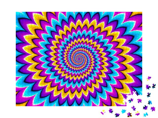 Multicolored Spirals. Motion Illusion... Jigsaw Puzzle with 1000 pieces