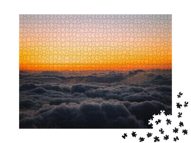 Beautiful Colorful Dramatic Sunset Above Clouds from Hale... Jigsaw Puzzle with 1000 pieces