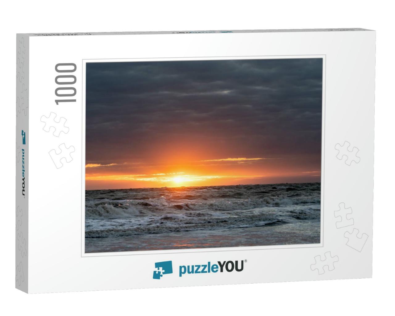 Sunset At the Beach of Norderney... Jigsaw Puzzle with 1000 pieces