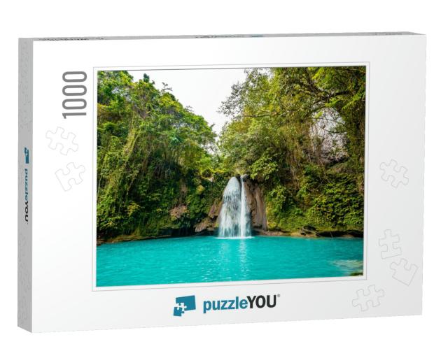 Kawasan Falls on Cebu Island in Philippines, Turquoise Wa... Jigsaw Puzzle with 1000 pieces