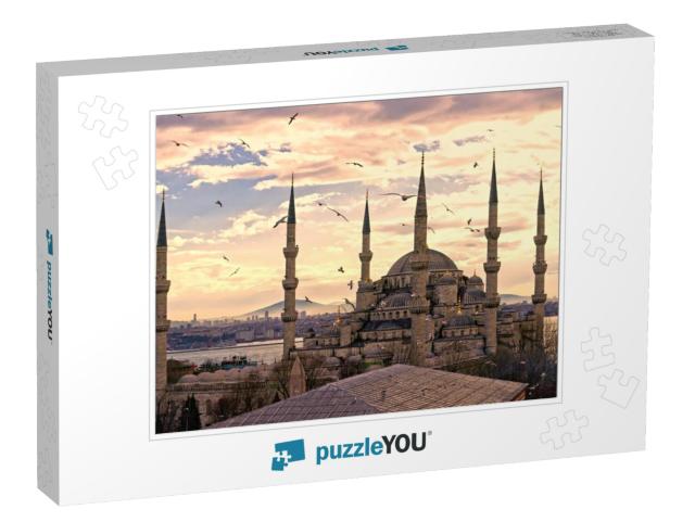 Sunset Over the Blue Mosque, Sultanahmet Camii, Istanbul... Jigsaw Puzzle