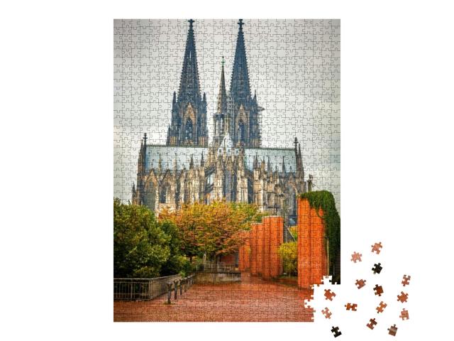 View on Cologne Cathedral At Rainy Day, Germany... Jigsaw Puzzle with 1000 pieces