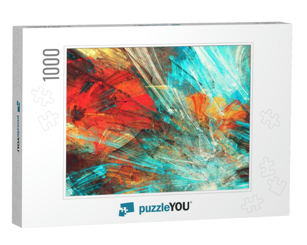Bright Artistic Splashes. Abstract Painting Color Texture... Jigsaw Puzzle with 1000 pieces