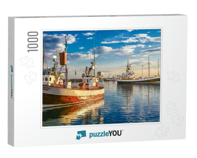 Panoramic View of Traditional Old Wooden Fisherman Boats... Jigsaw Puzzle with 1000 pieces
