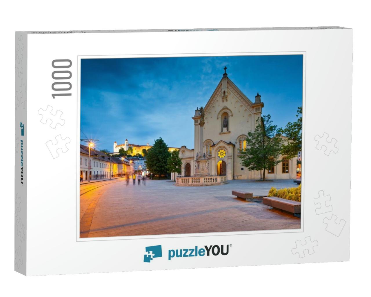 Church & a Castle as Seen from a Square in Bratislava Old... Jigsaw Puzzle with 1000 pieces