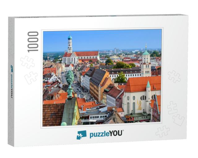 Augsburg, Germany Old Town Skyline Towards Basilica of Ss... Jigsaw Puzzle with 1000 pieces