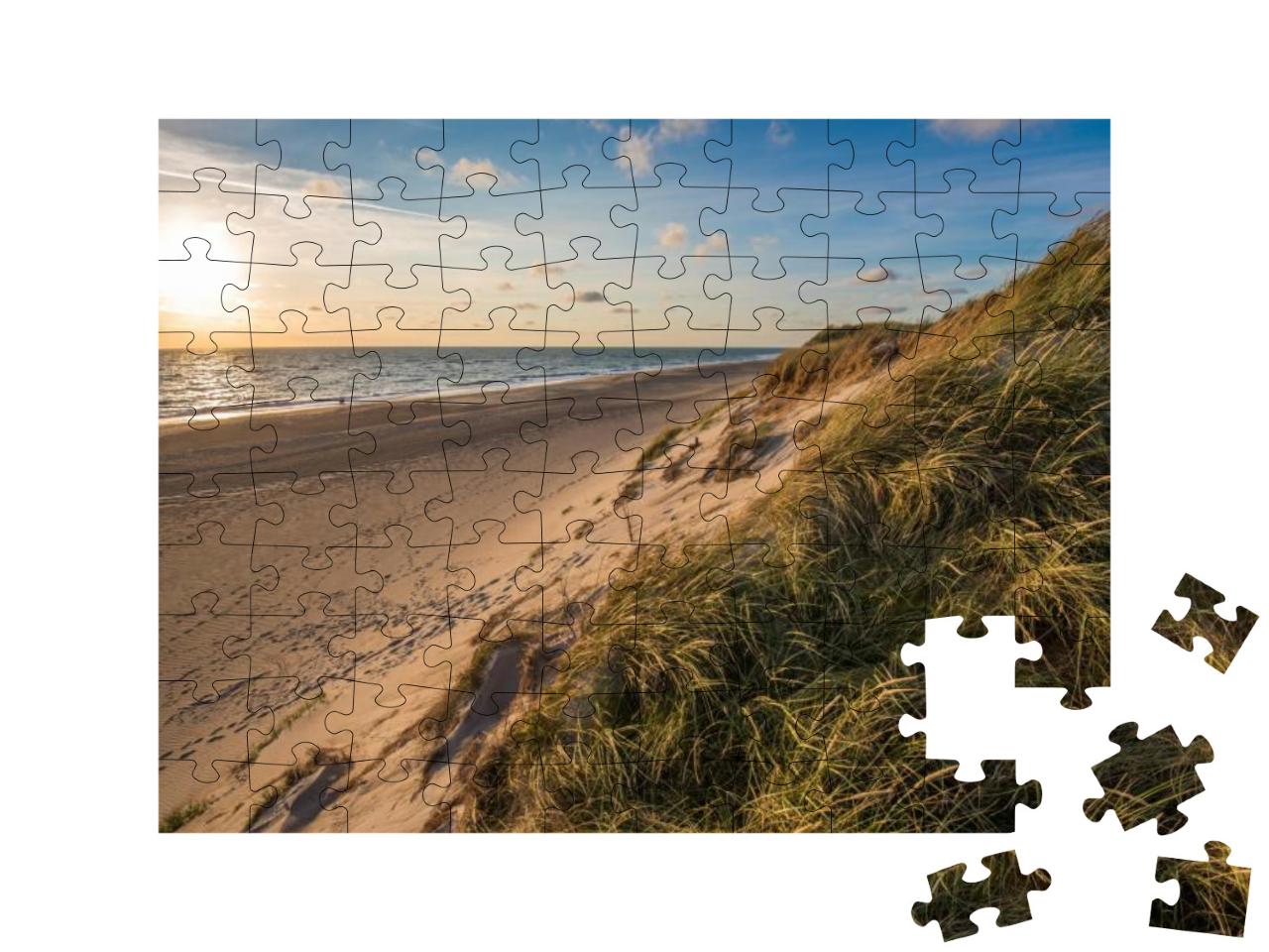 North Sea Beach, Jutland Coast in Denmark... Jigsaw Puzzle with 100 pieces