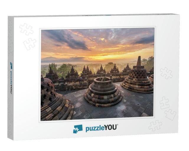 Dramatic & Colorful Sunrise Seen from the Borobudur... Jigsaw Puzzle