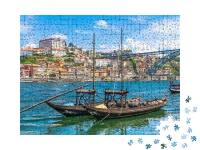 Beautiful View of Douro River with the Traditional Rabelo... Jigsaw Puzzle with 1000 pieces