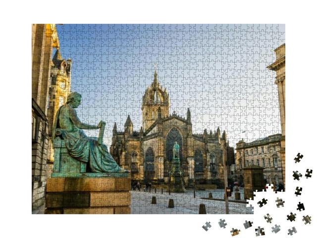 Street View of the Historic Royal Mile, Edinburgh, Scotla... Jigsaw Puzzle with 1000 pieces