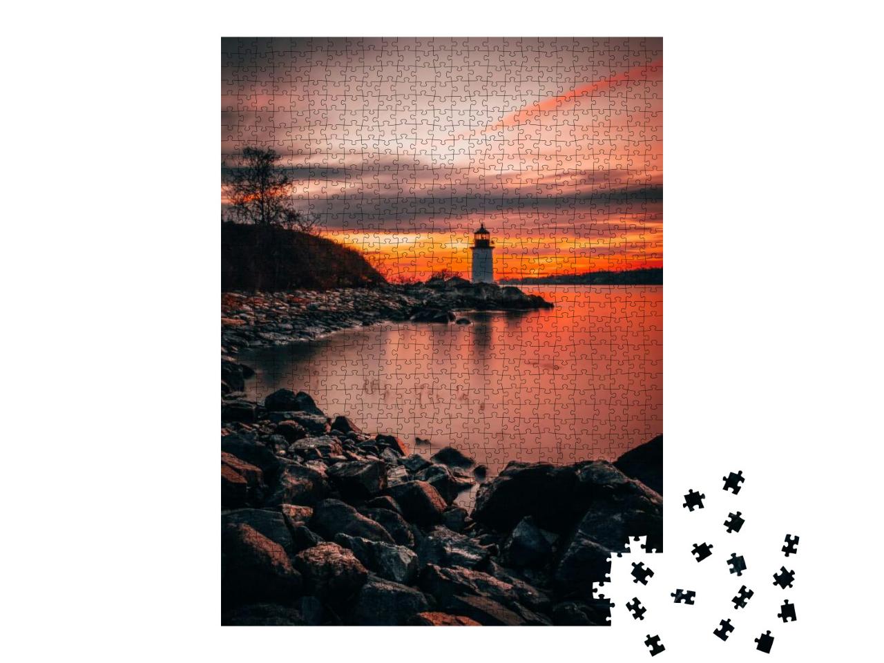 Fort Pickering Winter Island Lighthouse At Sunrise Locate... Jigsaw Puzzle with 1000 pieces