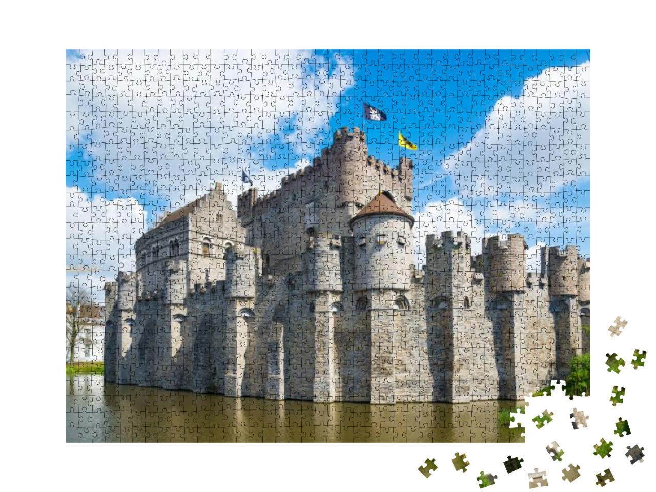 Medieval Castle Gravensteen - Castle of the Counts with S... Jigsaw Puzzle with 1000 pieces