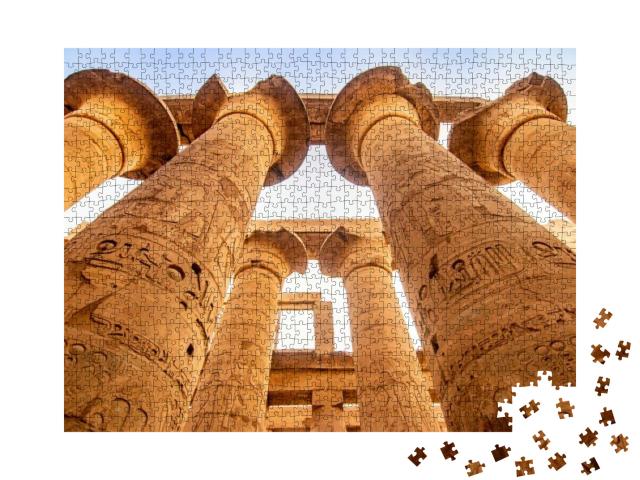 Exploring Egypt - Karnak Temple - Massive Columns Inside... Jigsaw Puzzle with 1000 pieces