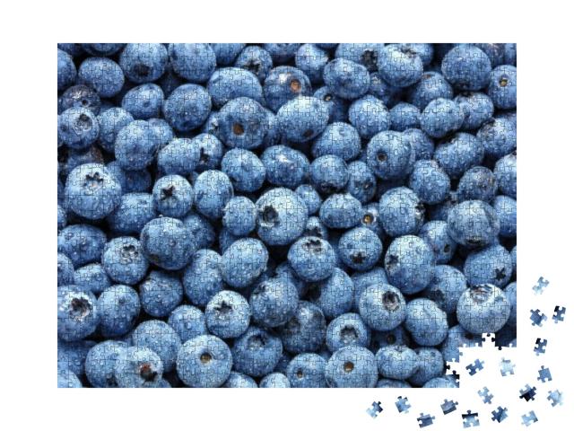 Top View of Fresh Wet Blueberry Fruits as Textured Backgr... Jigsaw Puzzle with 1000 pieces