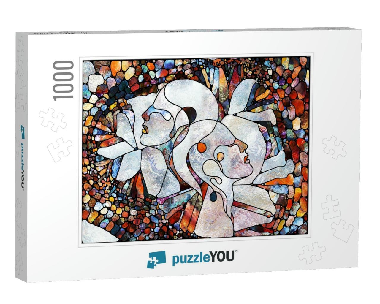 Fractured Imagination. Unity of Stained Glass Series. Bac... Jigsaw Puzzle with 1000 pieces