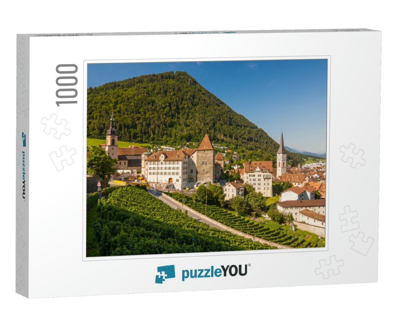 Switzerland - Chur - Towers, Roofs, Churches & Town Hall... Jigsaw Puzzle with 1000 pieces