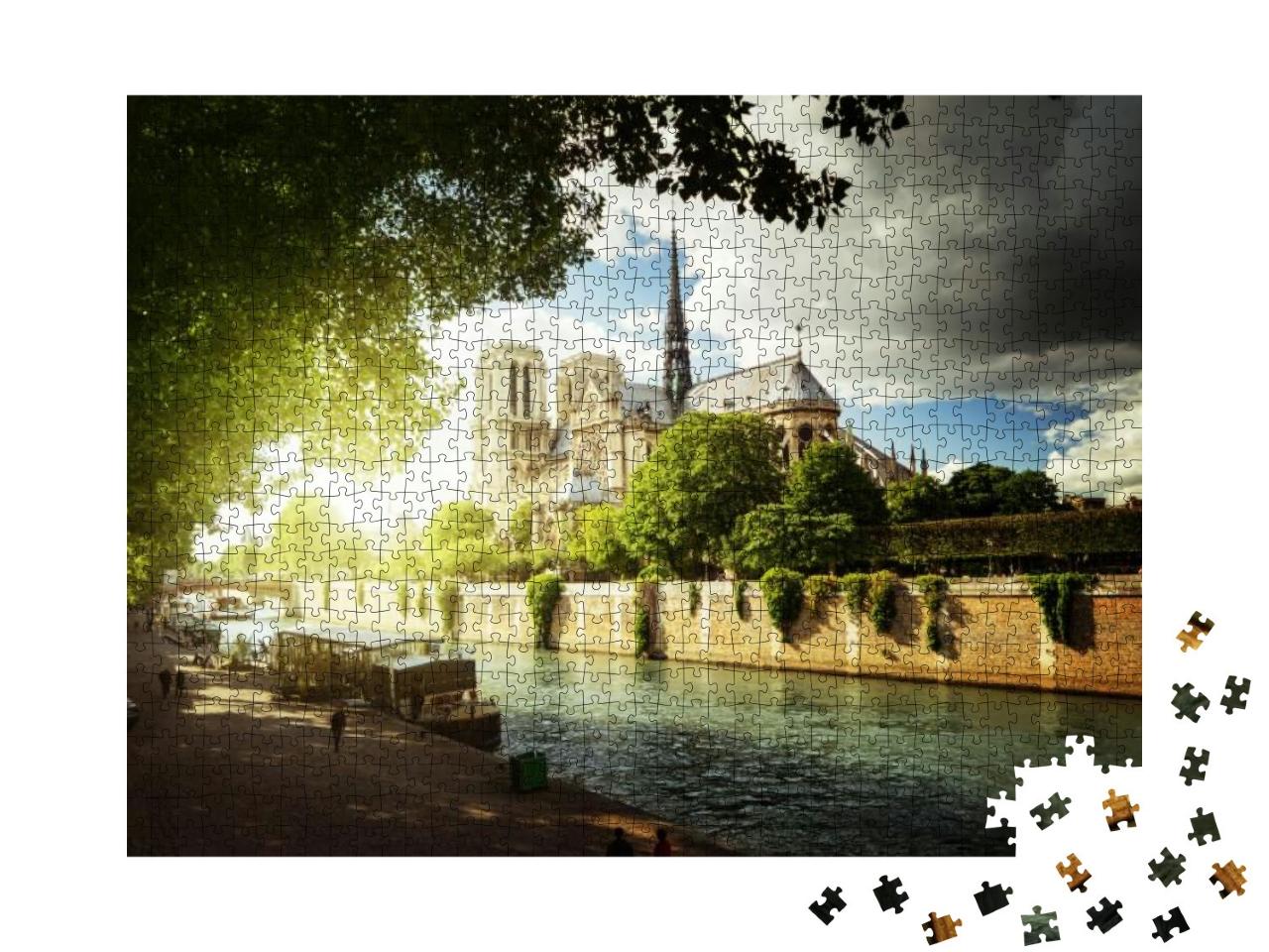 Seine & Notre Dame De Paris, Paris, France... Jigsaw Puzzle with 1000 pieces