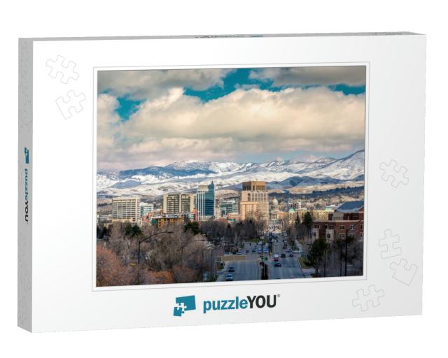Winter Day in Boise Idaho with Capital & Snow in the Foot... Jigsaw Puzzle