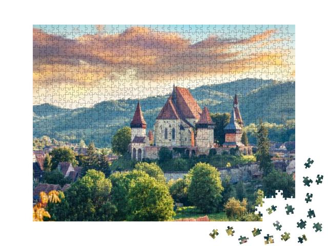 Splendid Summer View of Fortified Church of Biertan, UNES... Jigsaw Puzzle with 1000 pieces