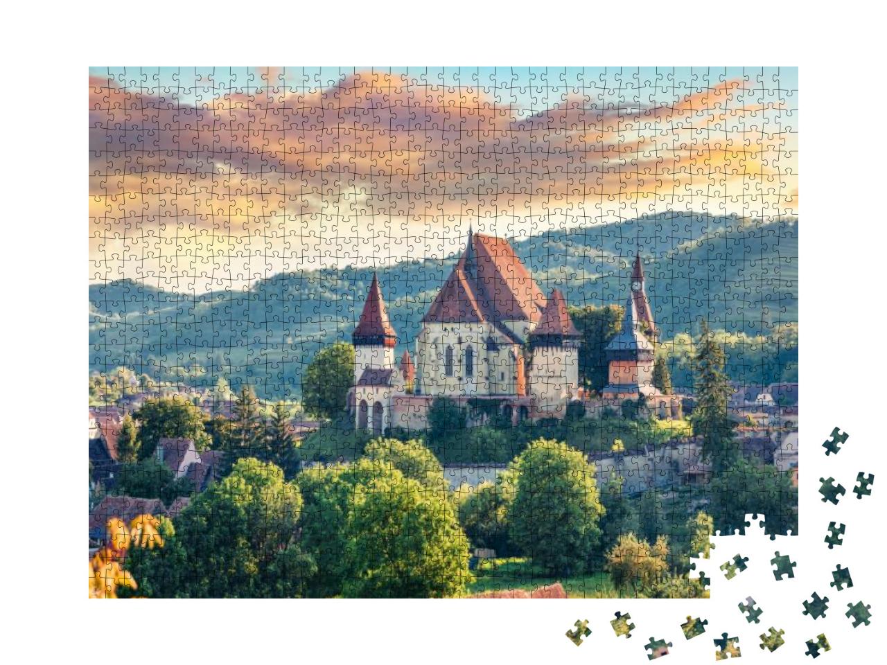Splendid Summer View of Fortified Church of Biertan, UNES... Jigsaw Puzzle with 1000 pieces