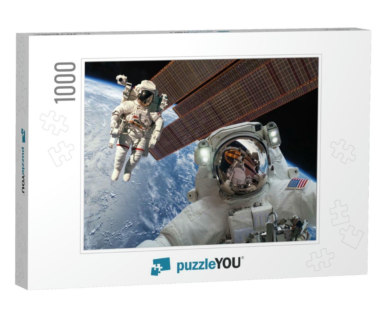 International Space Station & Astronaut in Outer Space Ov... Jigsaw Puzzle with 1000 pieces