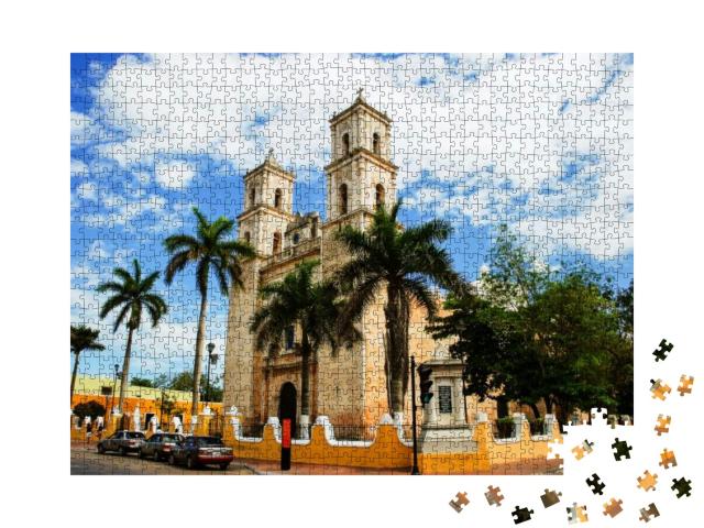 Valladolid, Mexico. Cathedral De San Servasio During the... Jigsaw Puzzle with 1000 pieces