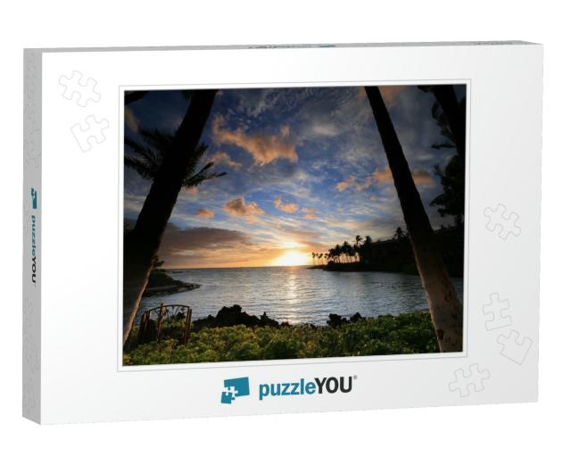 Beautiful Sunset on the Big Island, Kohala Coast, Waikolo... Jigsaw Puzzle