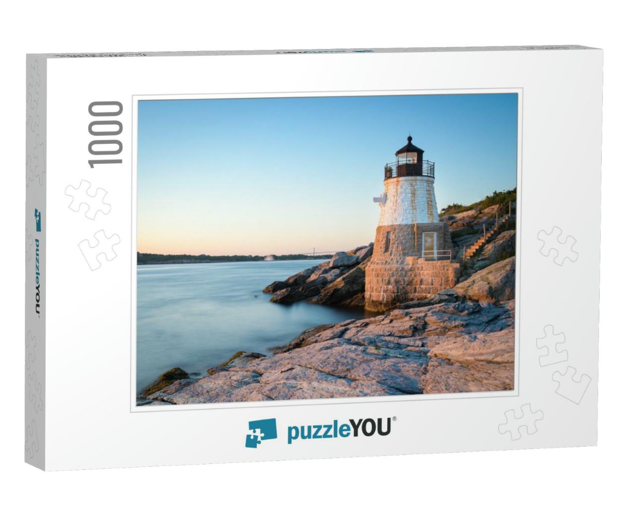 Sunset At Castle Hill Lighthouse on Newport, Rhode Island... Jigsaw Puzzle with 1000 pieces