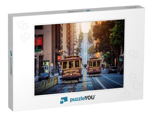 Classic View of Historic Traditional Cable Cars Riding on... Jigsaw Puzzle