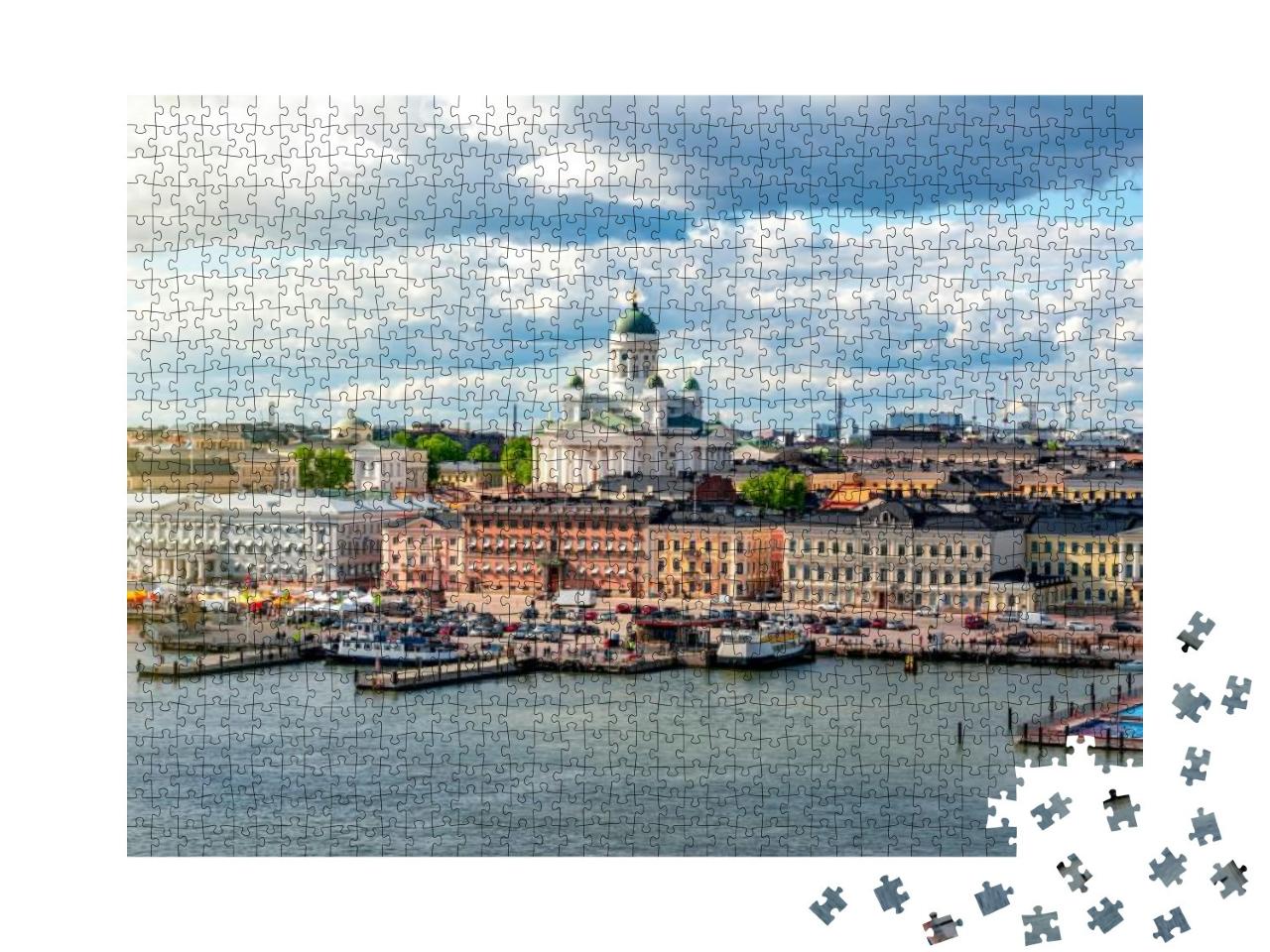 Helsinki Cityscape & Helsinki Cathedral, Finland... Jigsaw Puzzle with 1000 pieces