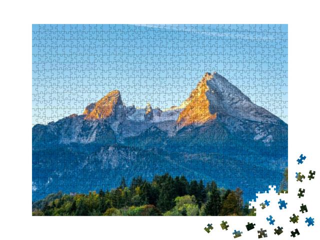 The First Sunlight Hits the Famous Mount Watzmann in the... Jigsaw Puzzle with 1000 pieces