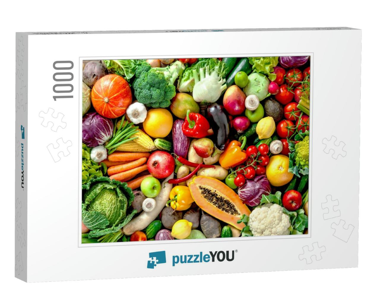 Assortment of Fresh Fruits & Vegetables... Jigsaw Puzzle with 1000 pieces