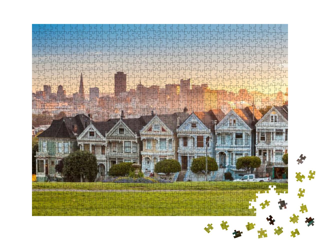 The Painted Ladies of San Francisco Alamo Square Victoria... Jigsaw Puzzle with 1000 pieces