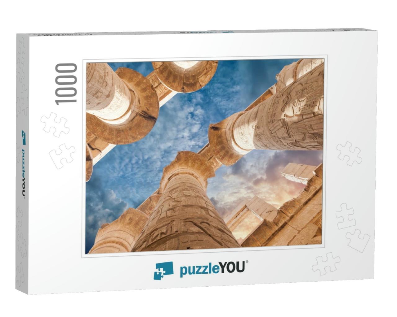 Great Hypostyle Hall & Clouds At the Temples of Karnak An... Jigsaw Puzzle with 1000 pieces
