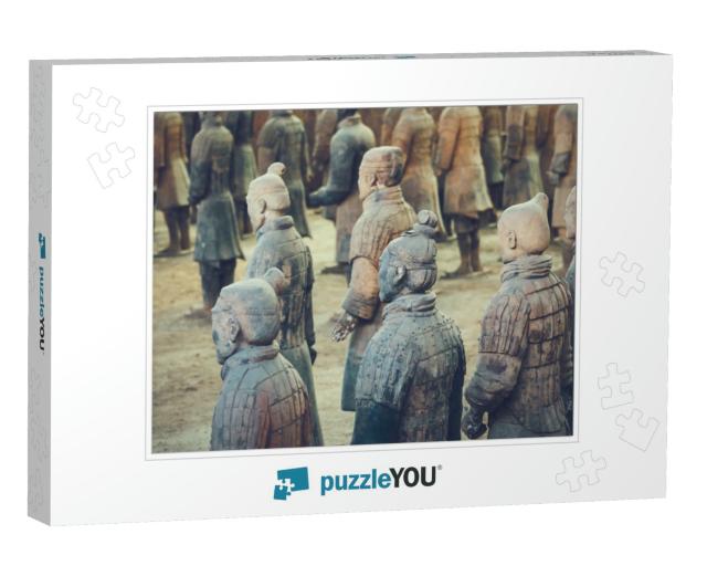 Terracotta Army of Soldier Sculptures Group in Xian, Chin... Jigsaw Puzzle