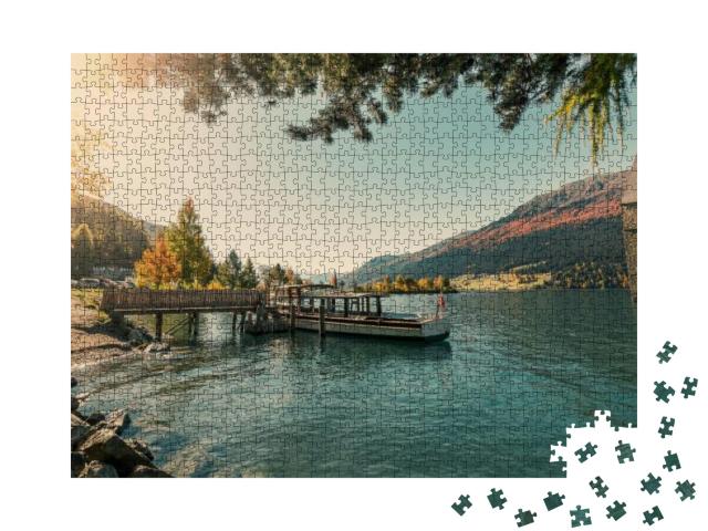 Sunny Landscape. the Old Bell Tower of Curon Venosta Chur... Jigsaw Puzzle with 1000 pieces