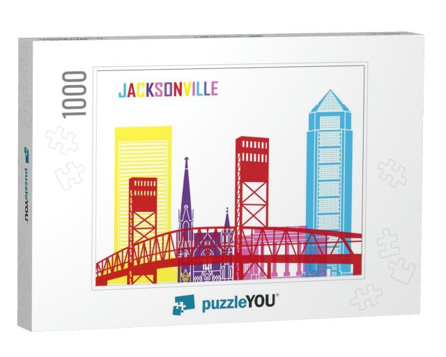 Jacksonville Skyline Pop in Editable Vector File... Jigsaw Puzzle with 1000 pieces