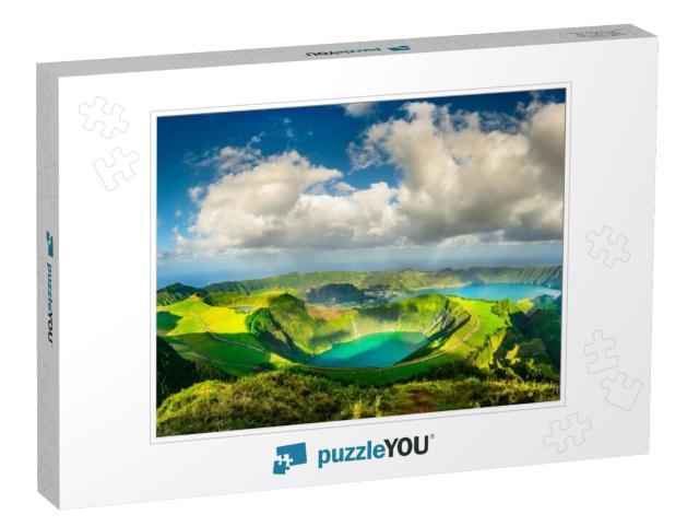 The Blue & Green Lakes, Azores... Jigsaw Puzzle