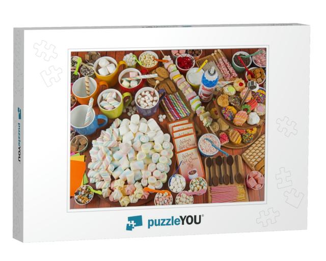 Hot Chocolate Buffet Photo Collage Jigsaw Puzzle