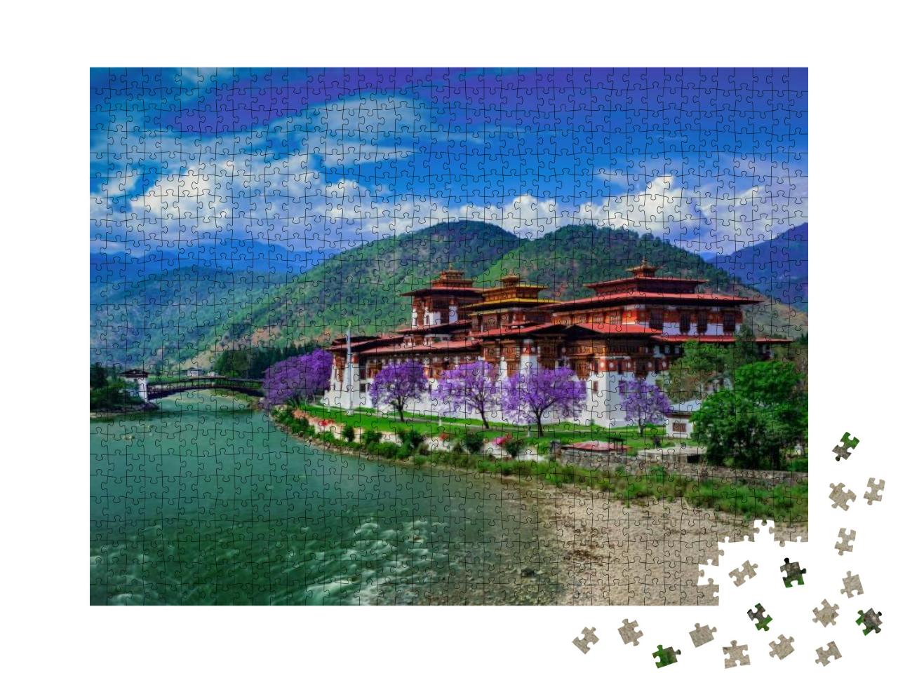 The Punakha Dzong in Punakha, Bhutan is the One of the Mo... Jigsaw Puzzle with 1000 pieces