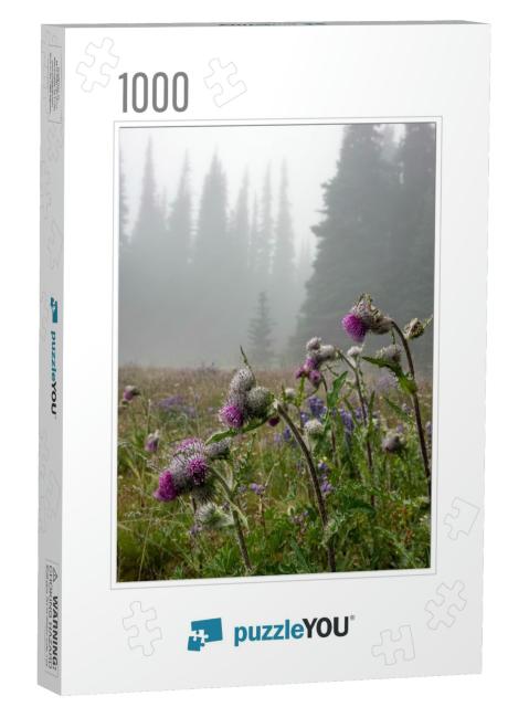 Usa, Washington State, Olympic National Park. Thistle Flo... Jigsaw Puzzle with 1000 pieces