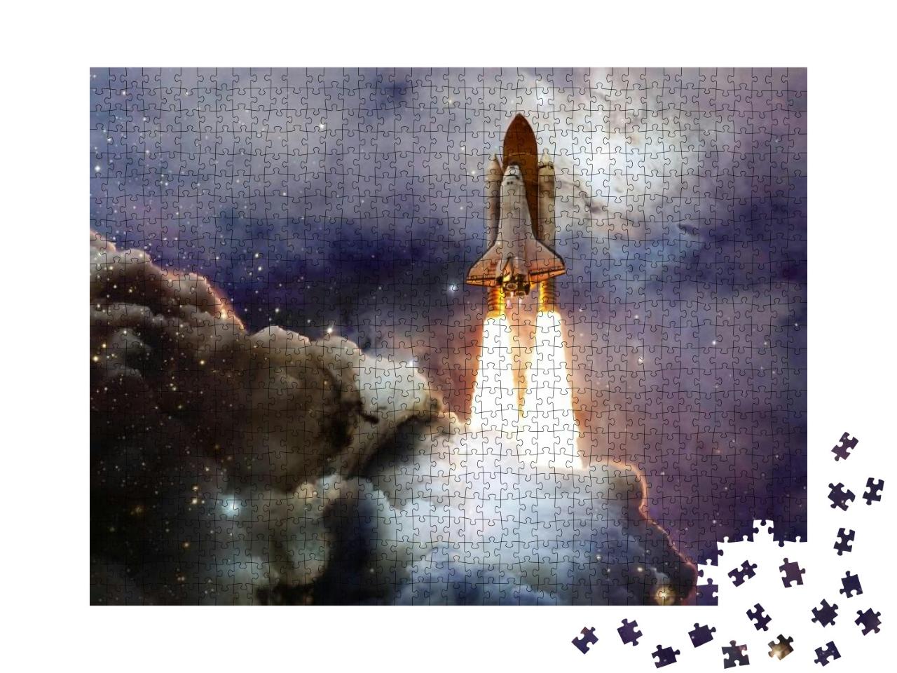 Space Shuttle Taking Off on a Mission. Deep Space. Beauty... Jigsaw Puzzle with 1000 pieces