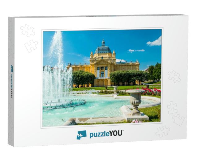 Art Pavilion & Fountain in Zagreb Capital of Croatia... Jigsaw Puzzle