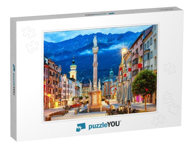 Innsbruck Old Town in Alps Mountains, Tyrol, Austria... Jigsaw Puzzle