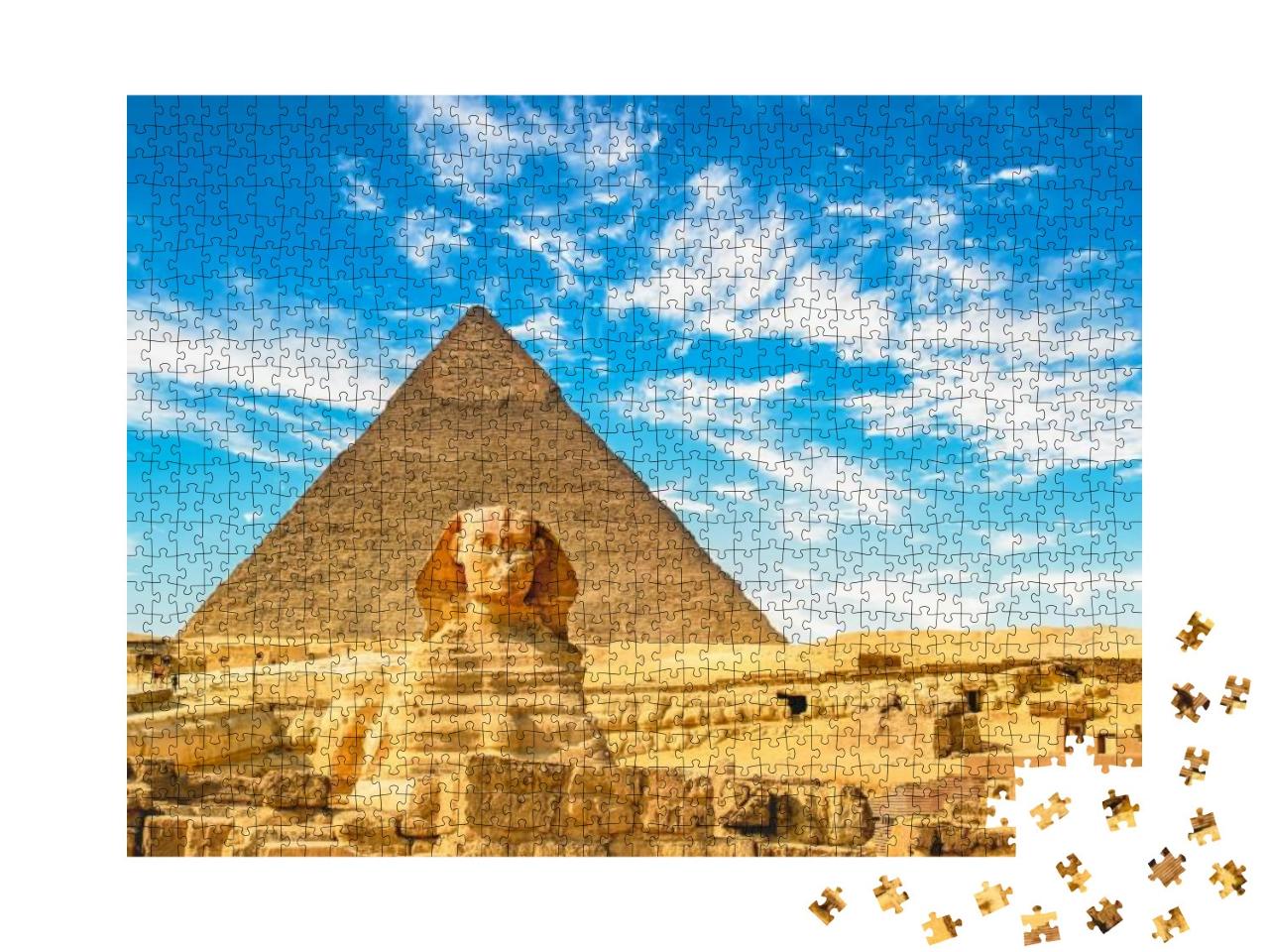The Sphinx & Pyramid, Cairo, Egypt... Jigsaw Puzzle with 1000 pieces