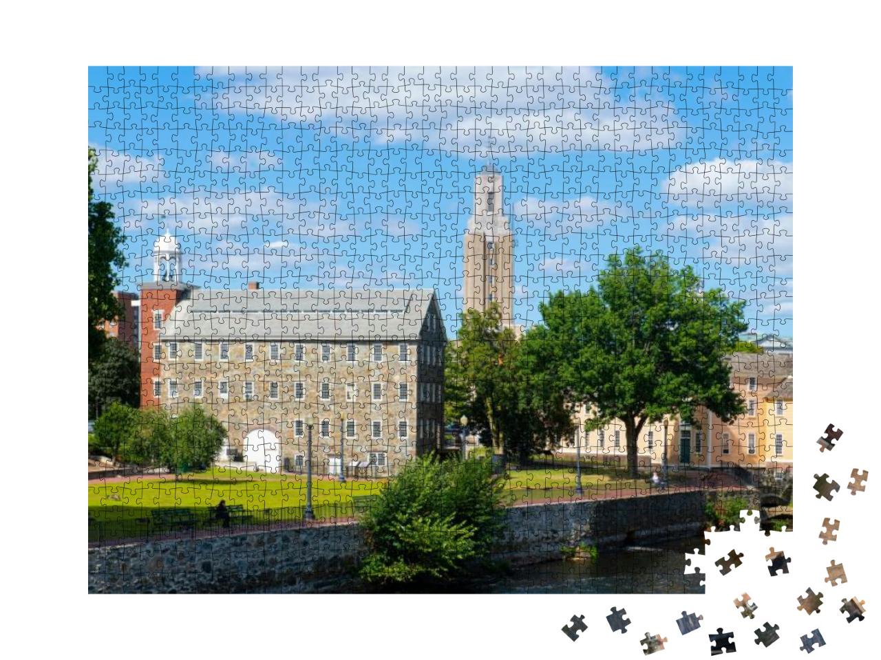 Historic Wilkinson Mill Building in Old Slater Mill Natio... Jigsaw Puzzle with 1000 pieces