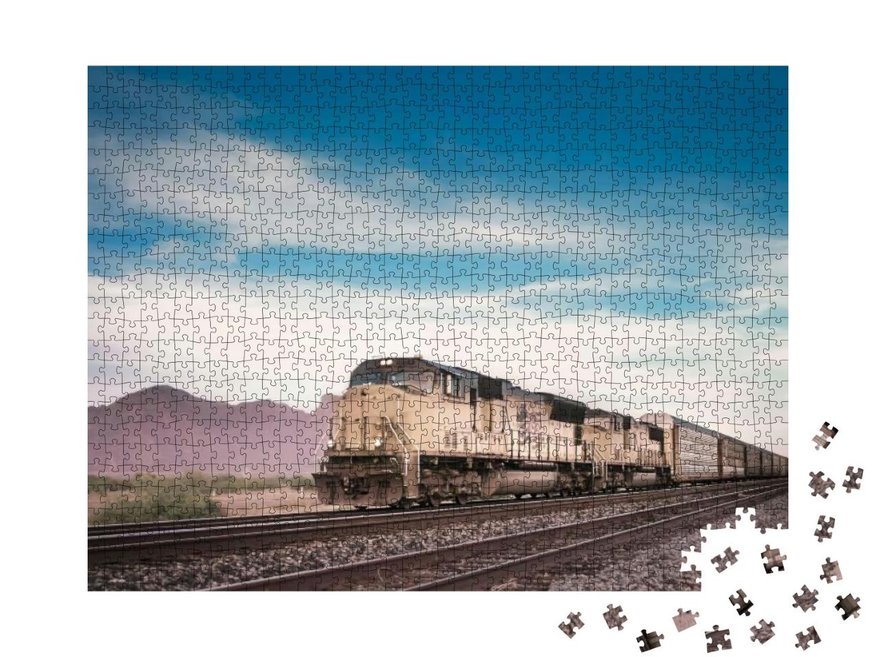 Freight Train Locomotive in Arizona, Usa... Jigsaw Puzzle with 1000 pieces