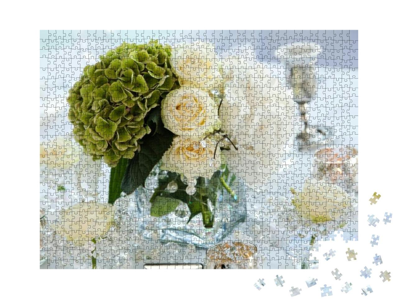 Table Decor with Flowers Table Numbers & Candles... Jigsaw Puzzle with 1000 pieces